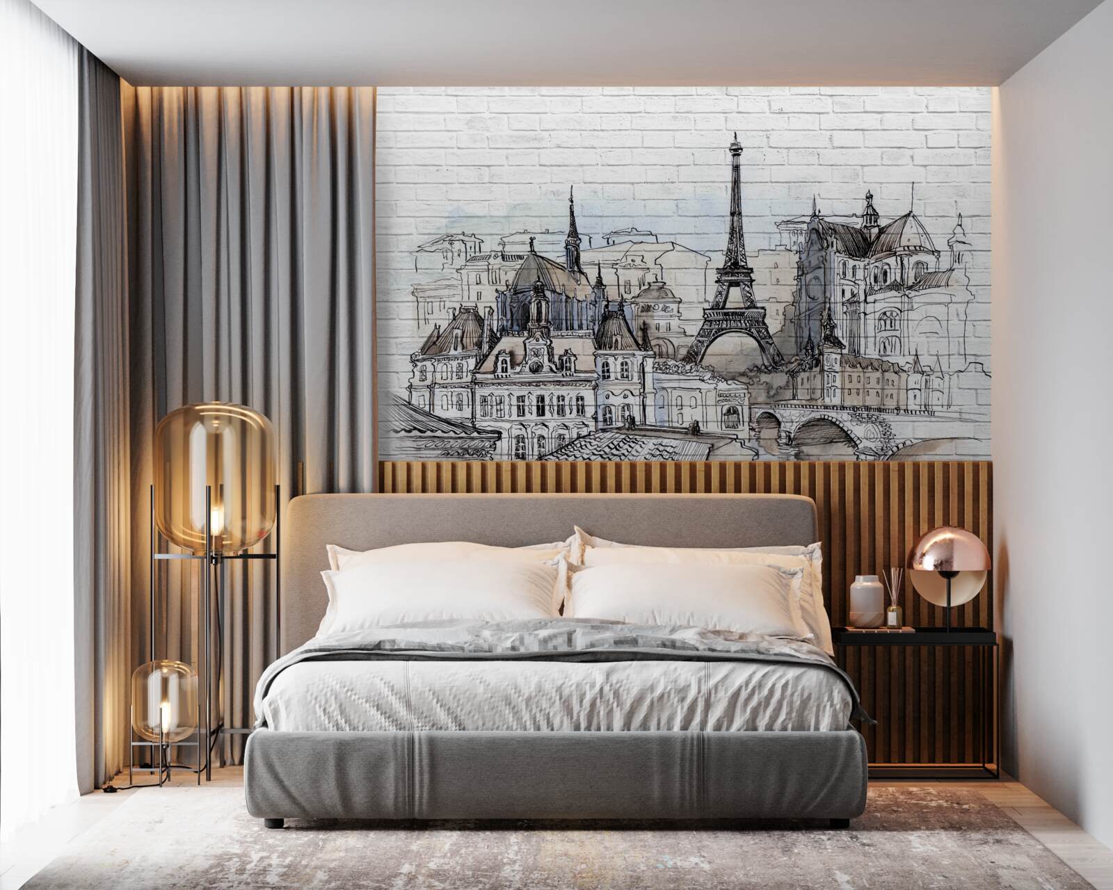 Fotobehang stad van bakstenen