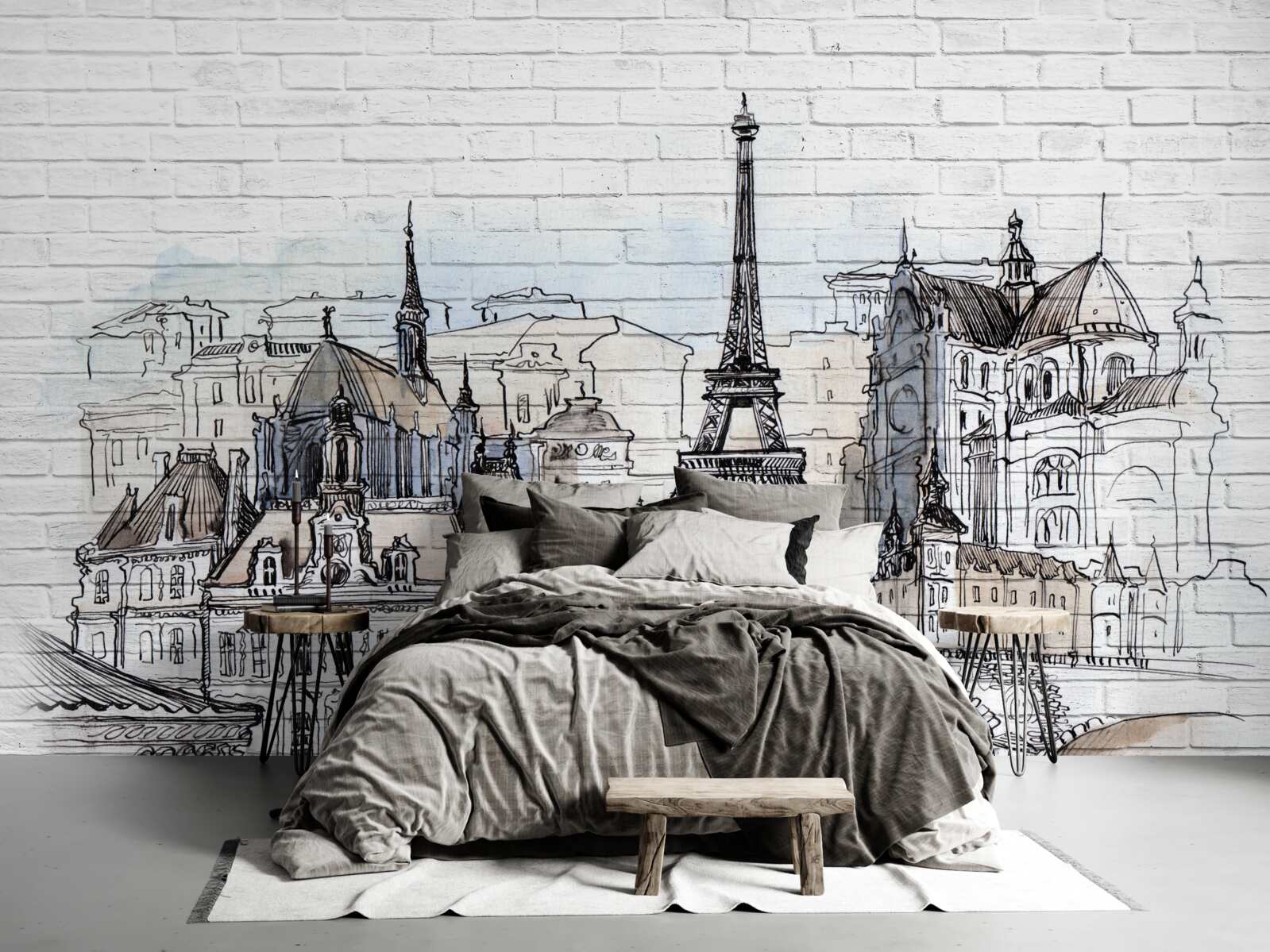 Fotobehang stad van bakstenen