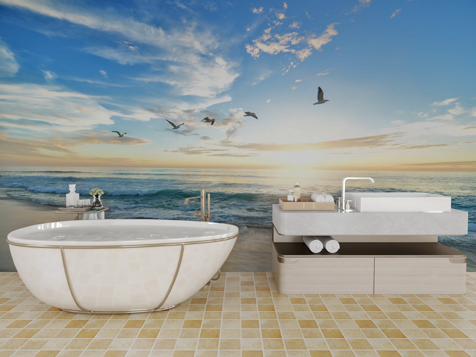 Fotobehang charmante maritieme ruimte