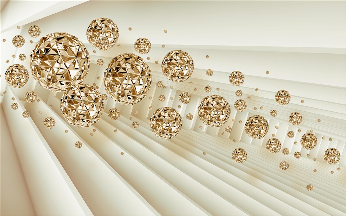 Fotobehang gouden ballen