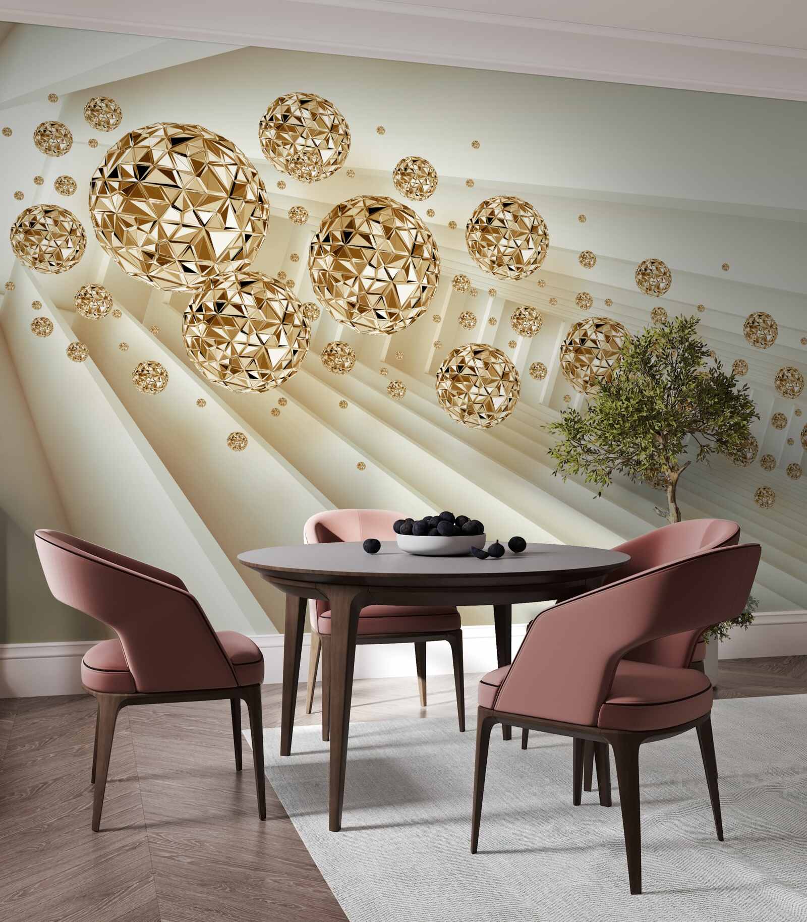 Fotobehang gouden ballen