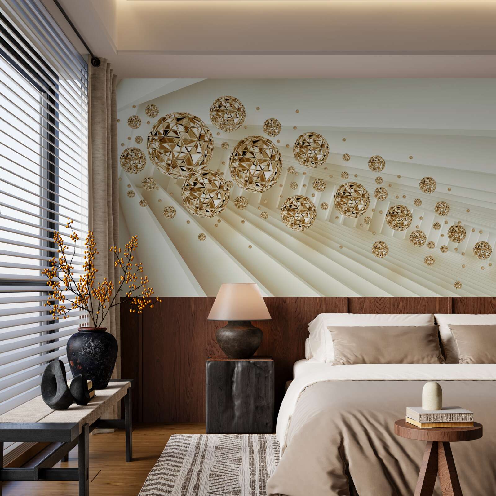 Fotobehang gouden ballen