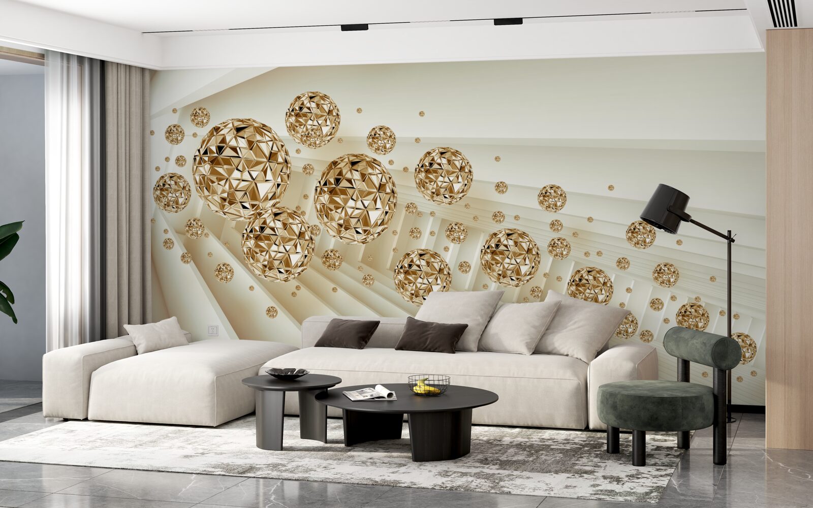 Fotobehang gouden ballen