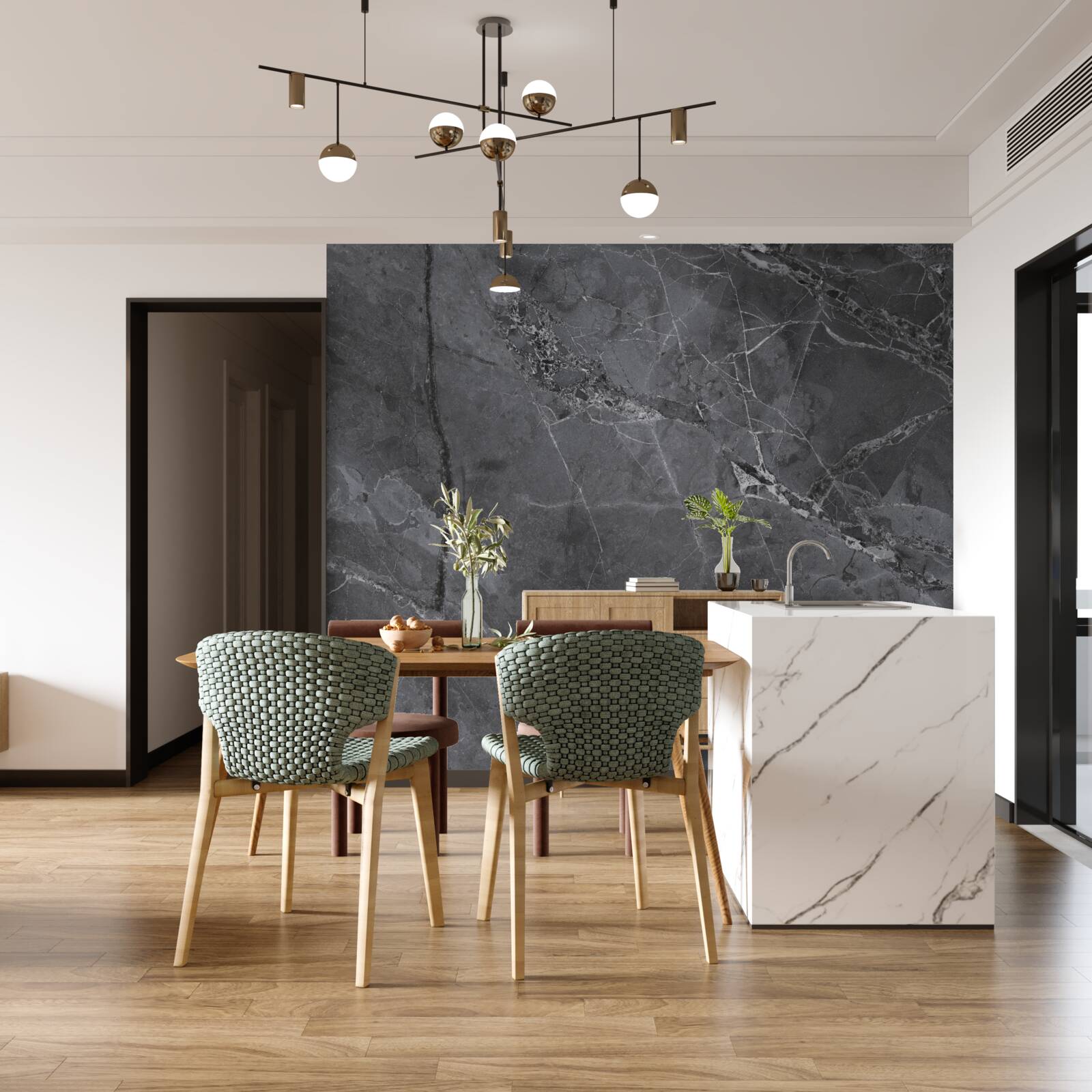 Fotobehang donker marmer