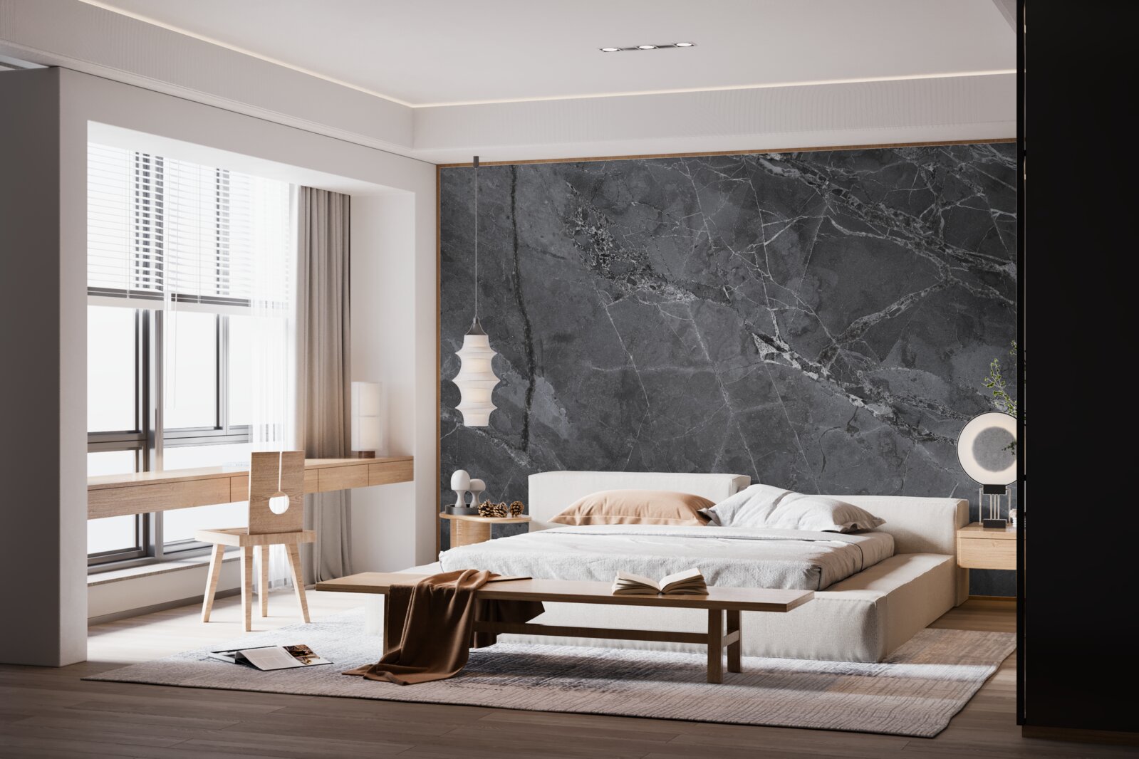 Fotobehang donker marmer