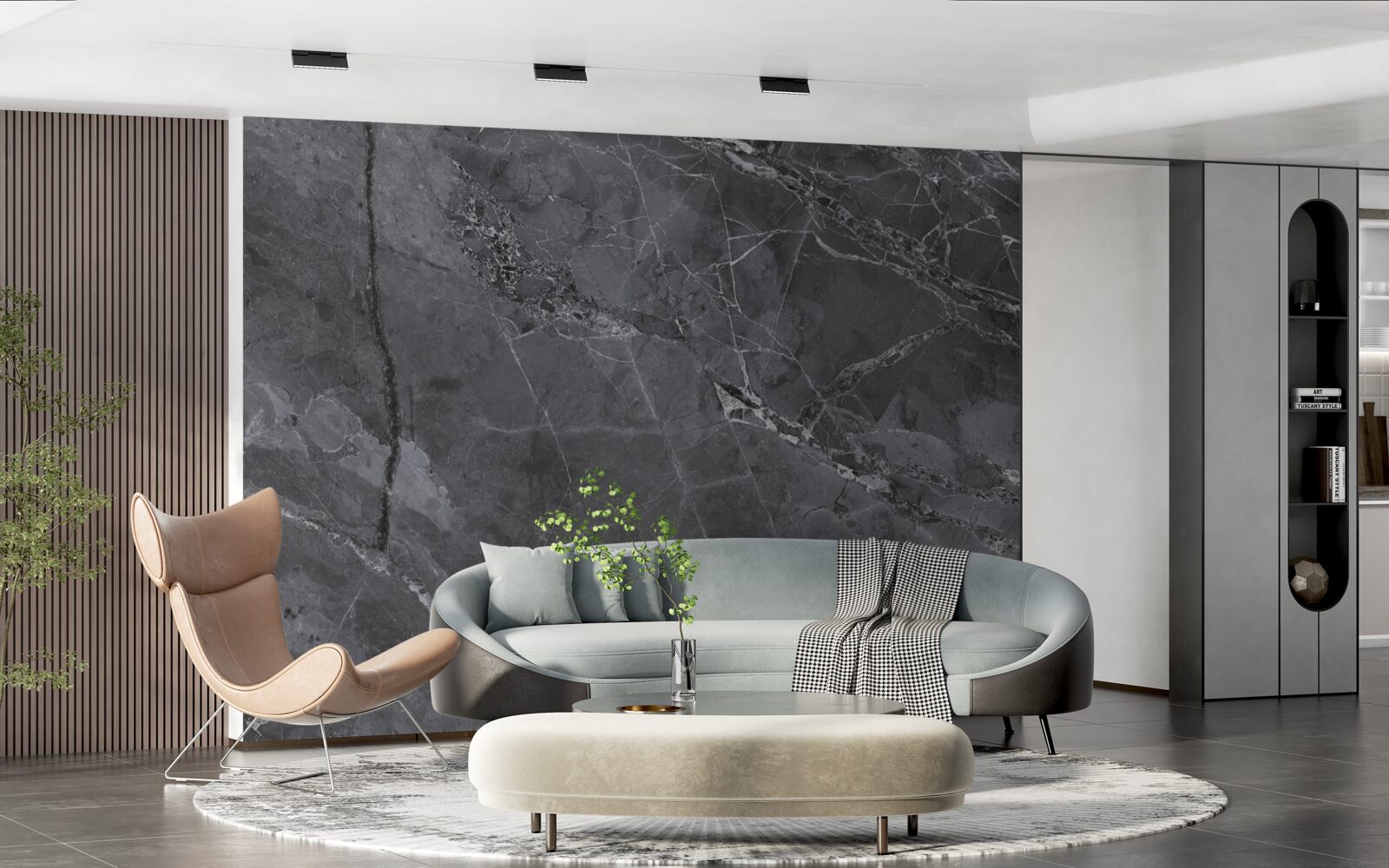 Fotobehang donker marmer