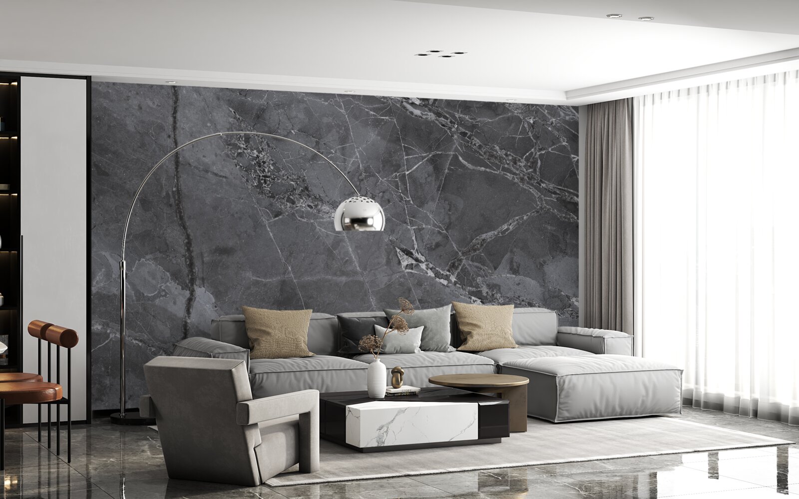 Fotobehang donker marmer