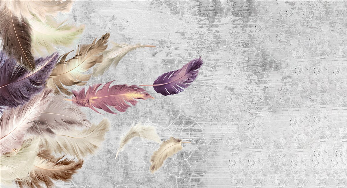 Fotobehang behang met veren