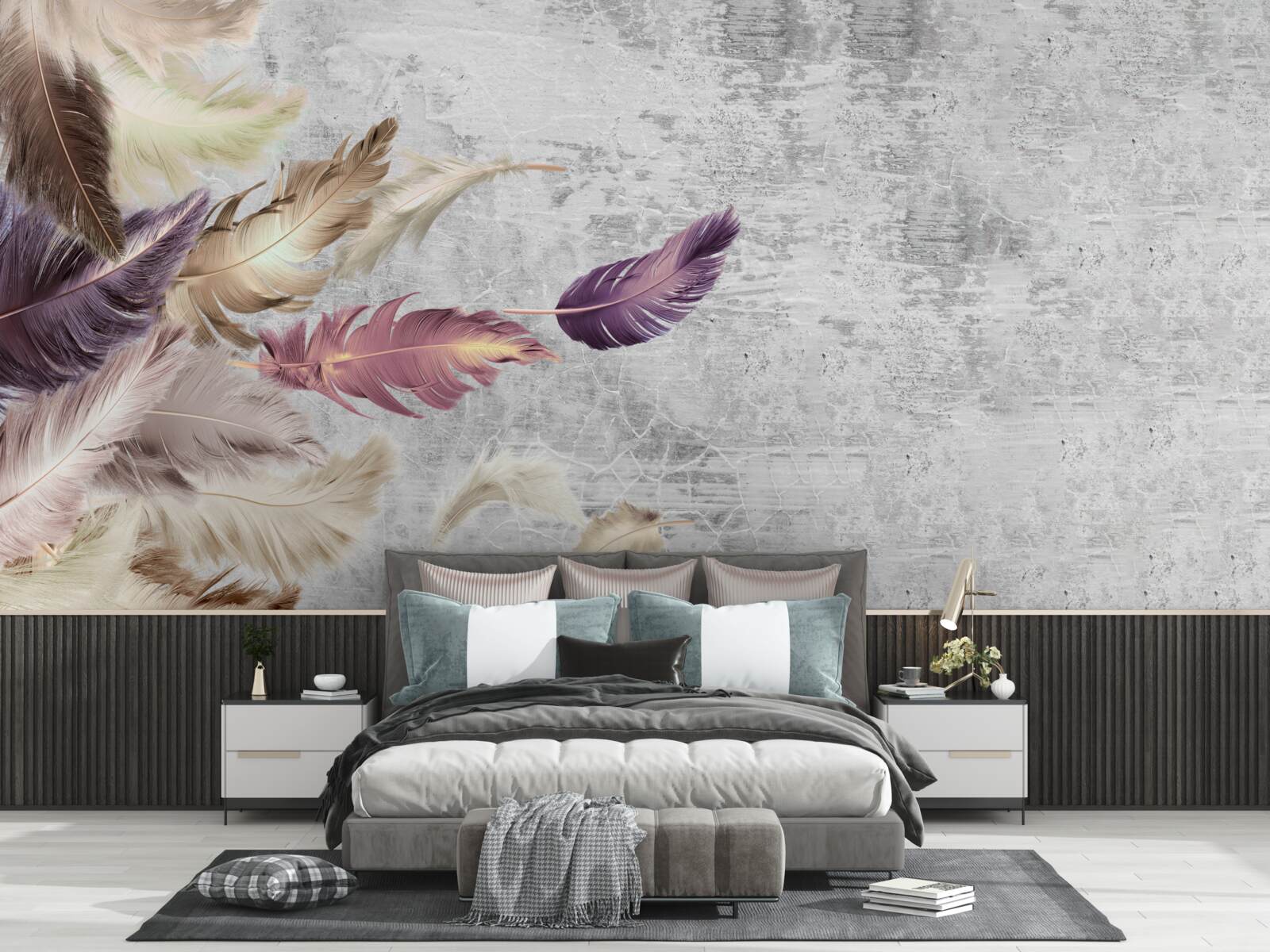 Fotobehang behang met veren