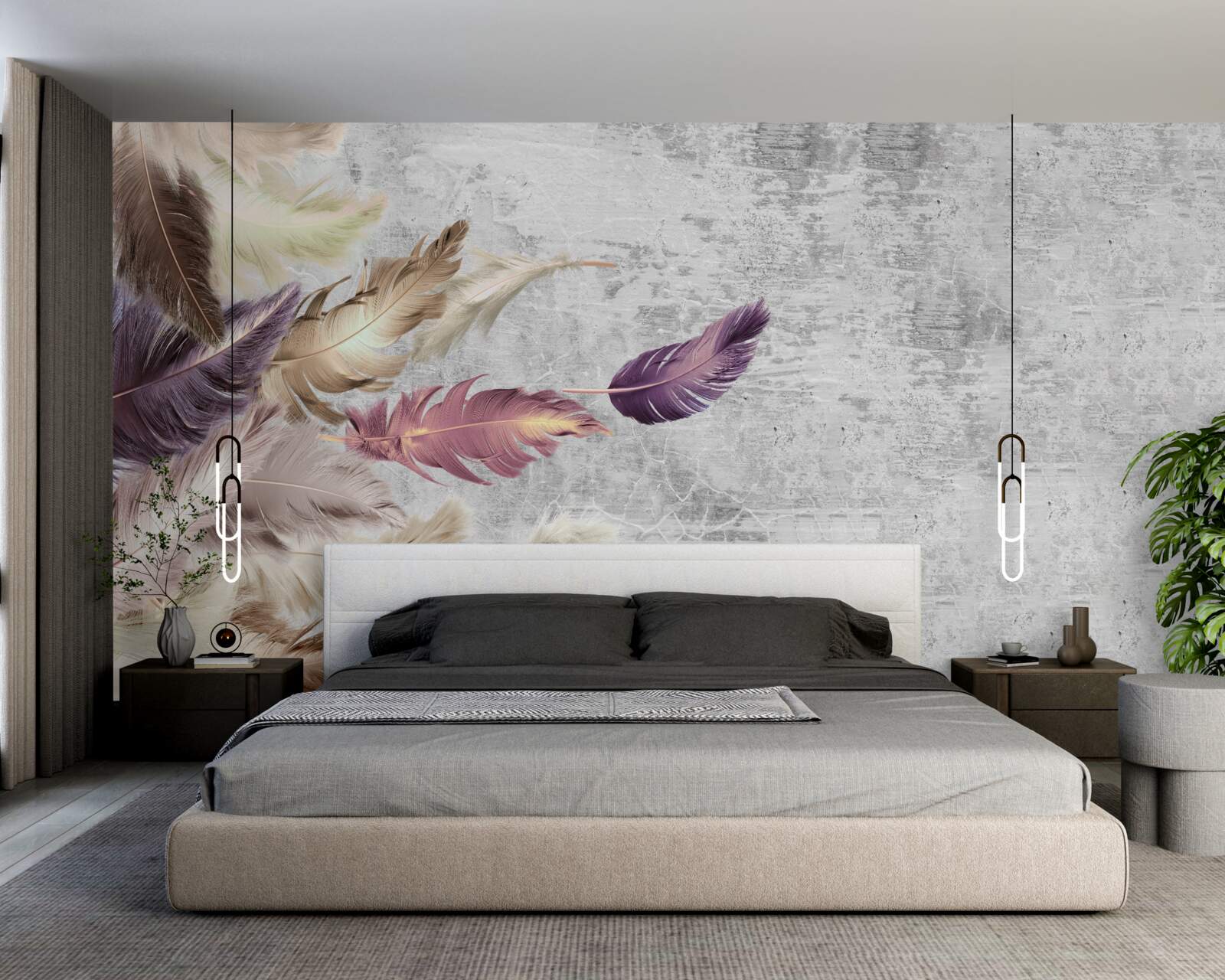 Fotobehang behang met veren