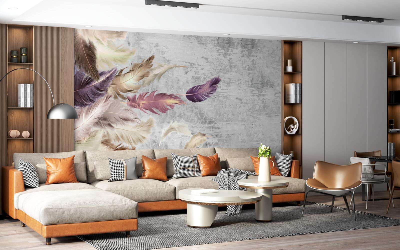 Fotobehang behang met veren