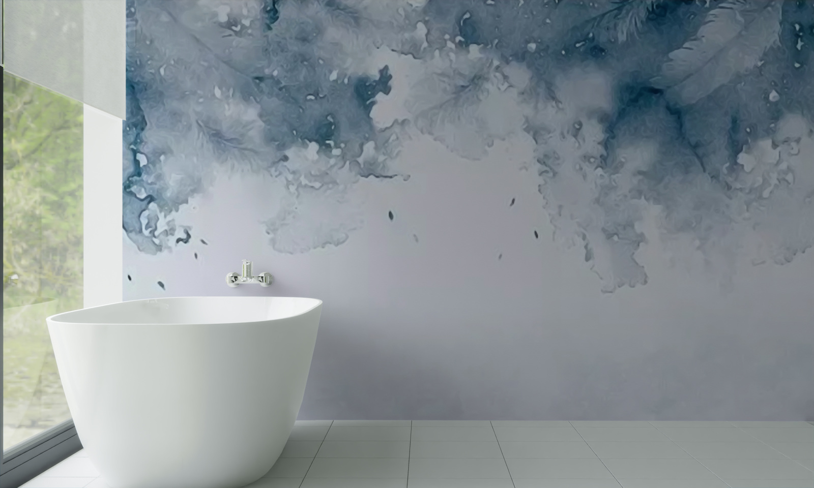 Fotobehang blauwe muur