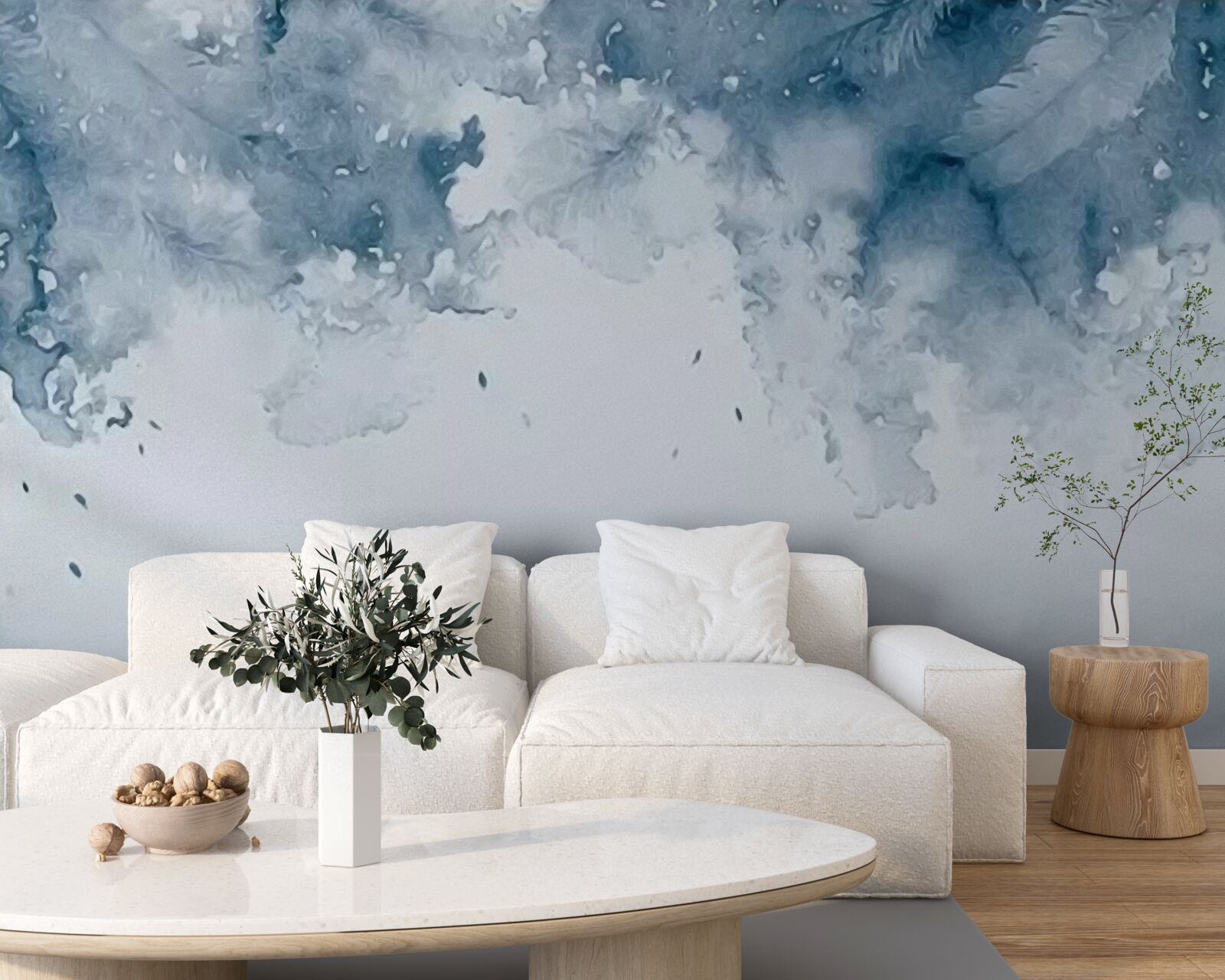 Fotobehang blauwe muur