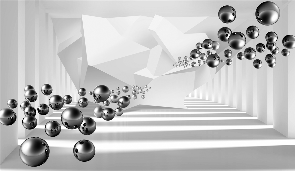 Fotobehang metalen ballen