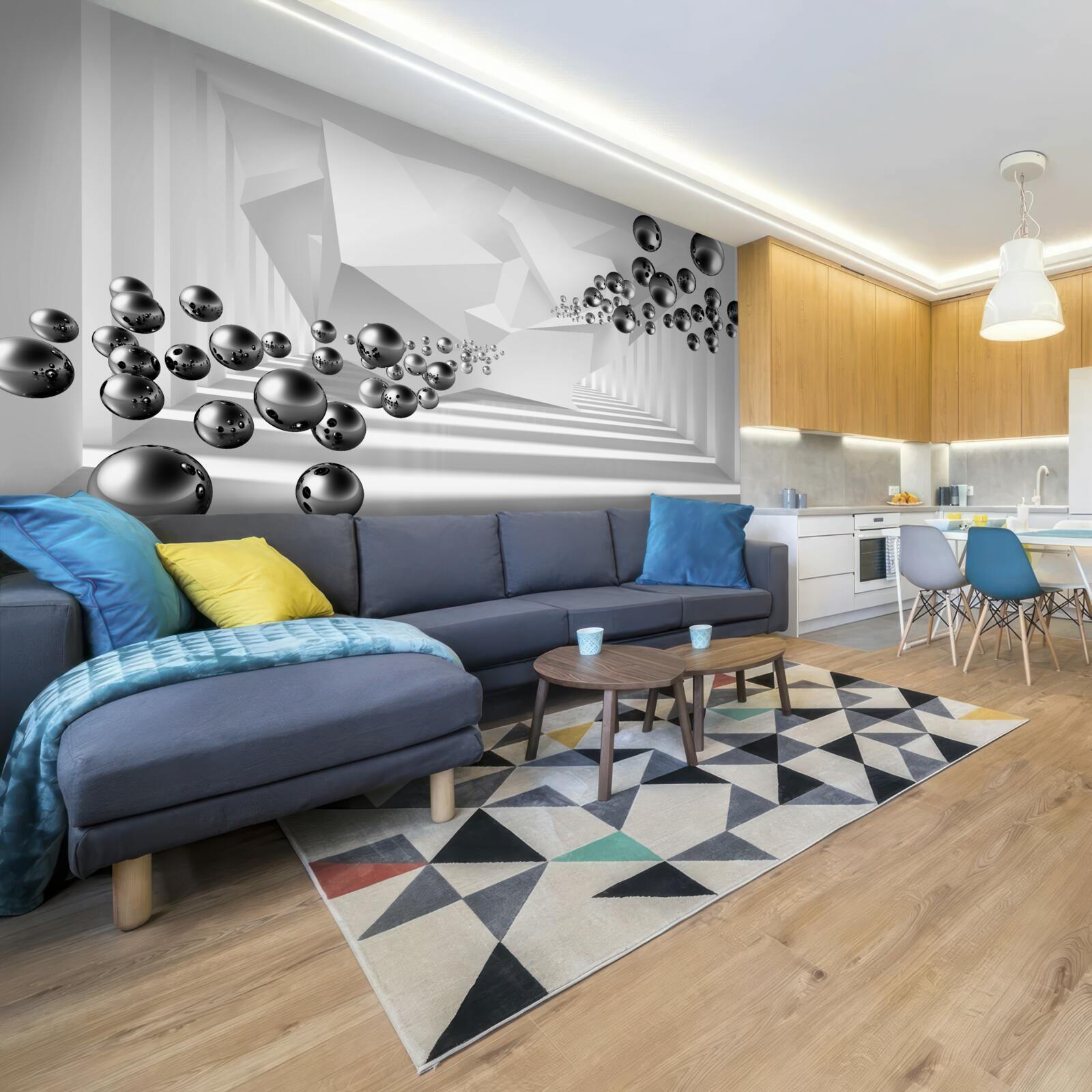 Fotobehang metalen ballen