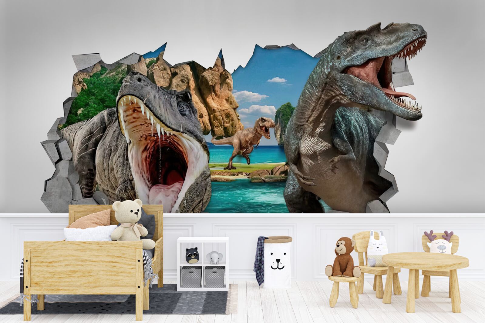 Fotobehang beeldje, dinosaurus en spelletjes