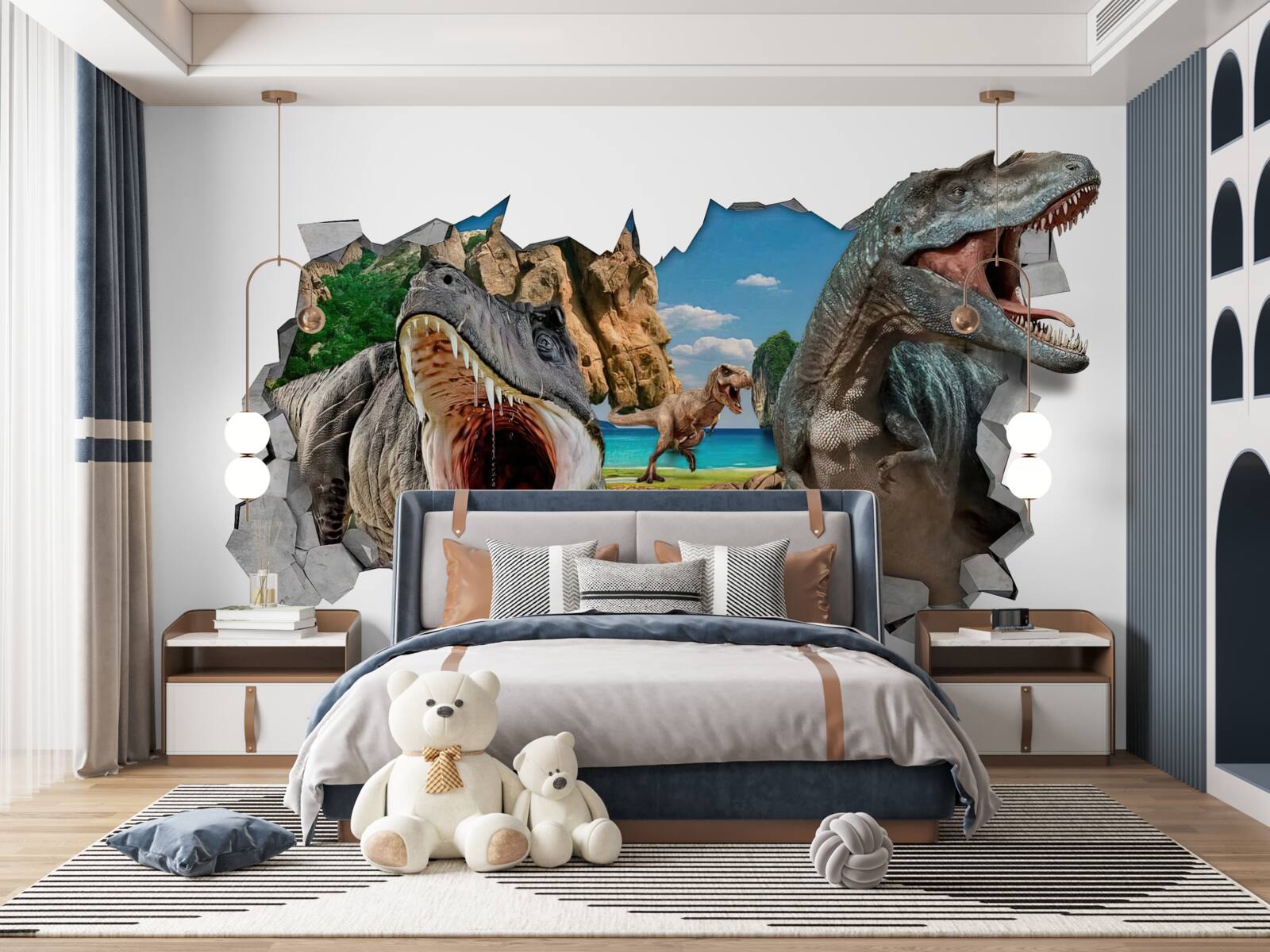 Fotobehang beeldje, dinosaurus en spelletjes