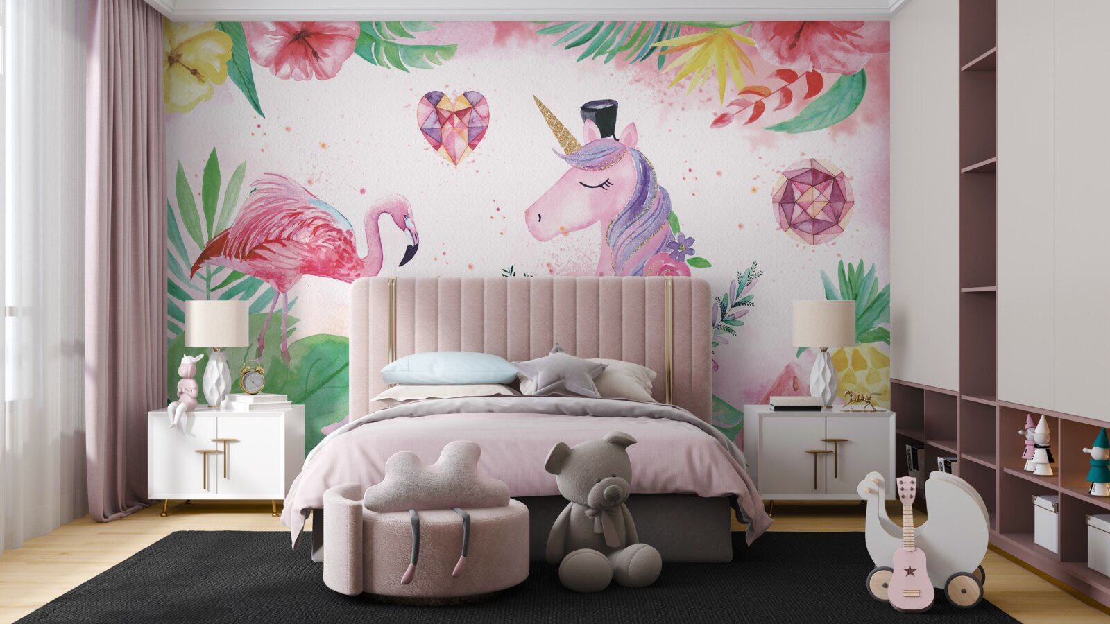 Fotobehang dromen in roze tinten