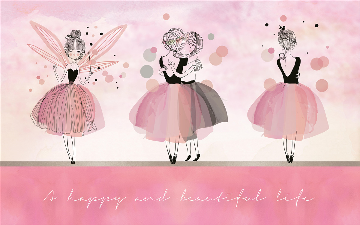 Fotobehang roze jurk en kleding