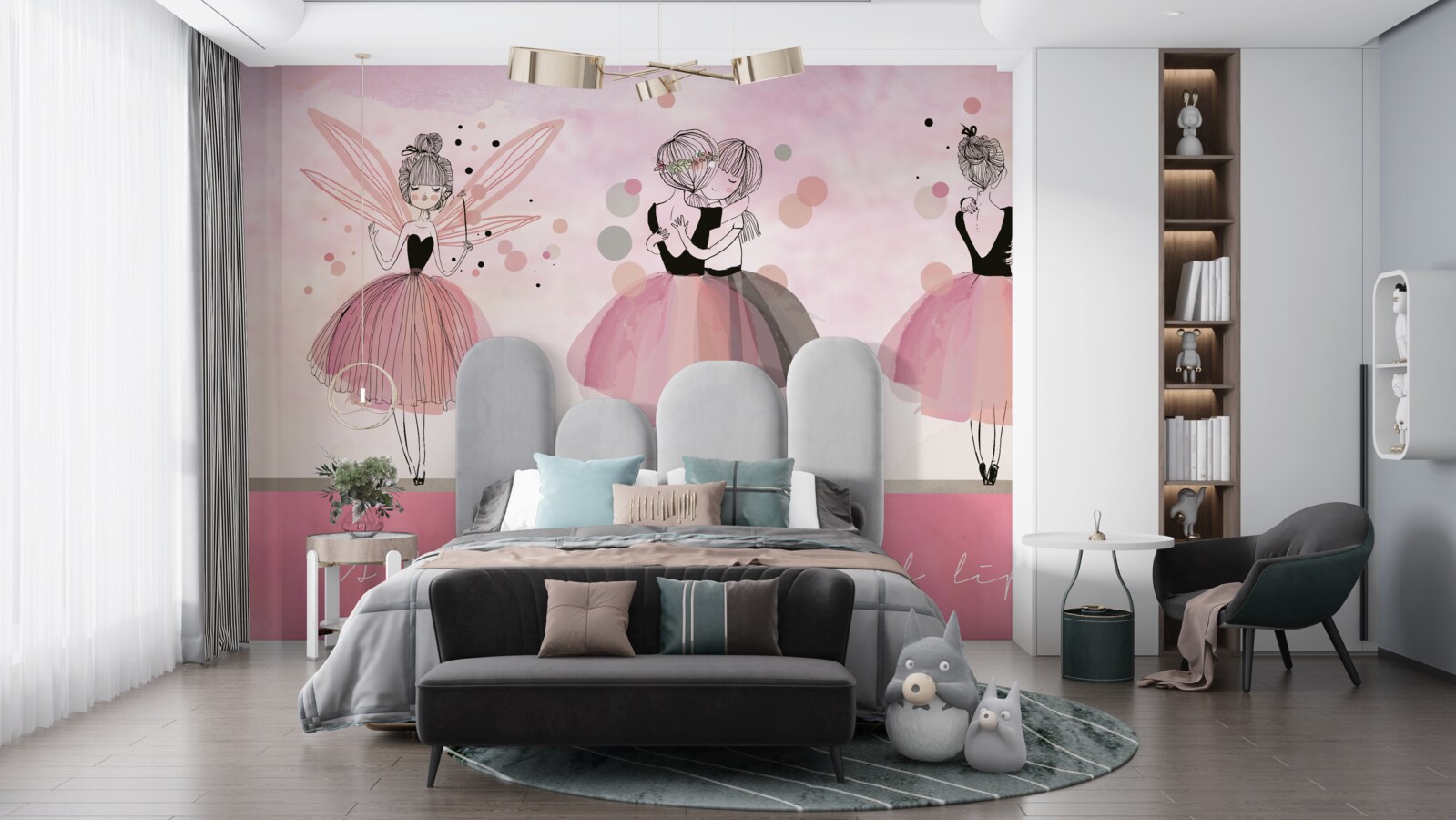 Fotobehang roze jurk en kleding