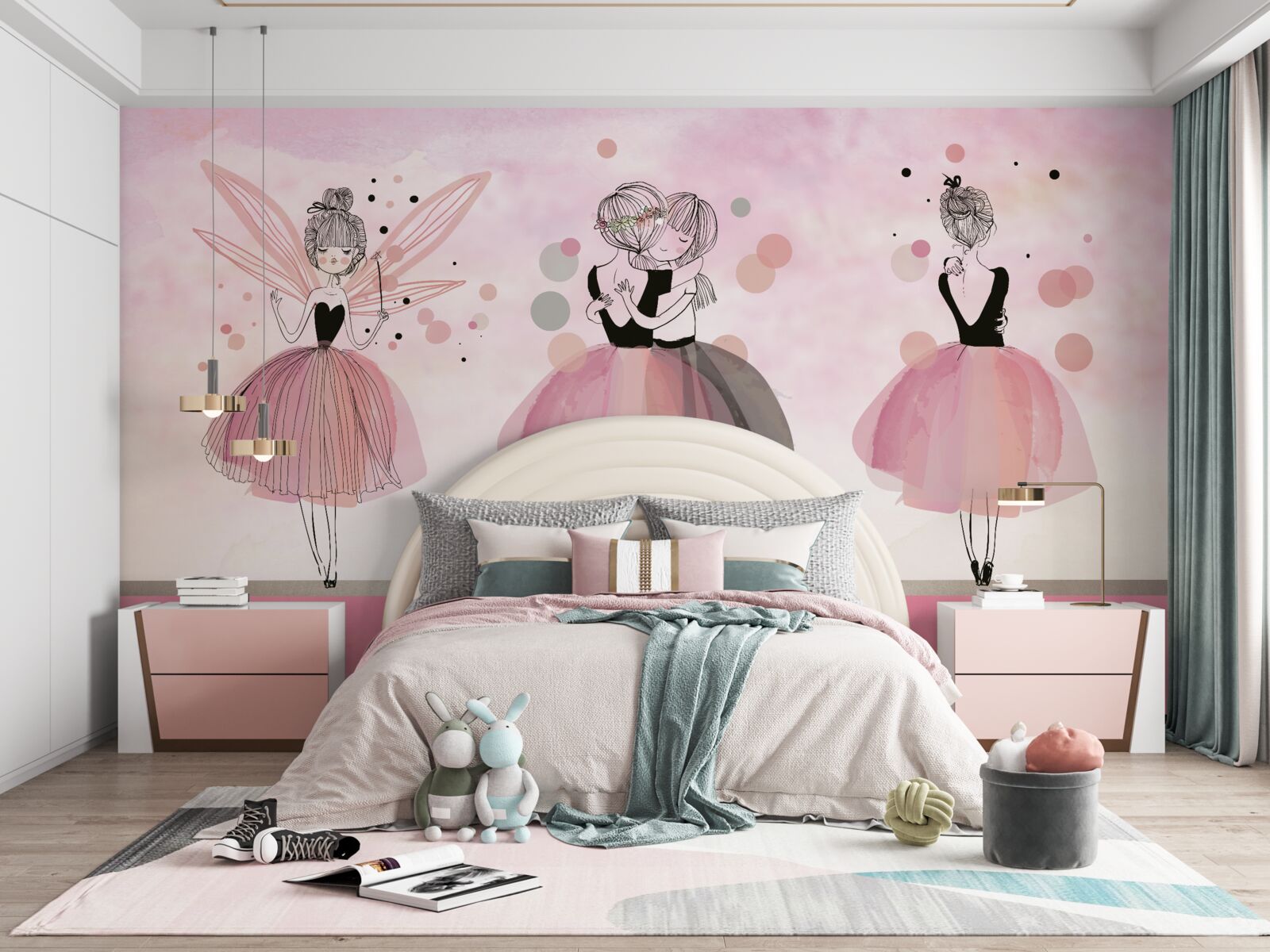 Fotobehang roze jurk en kleding