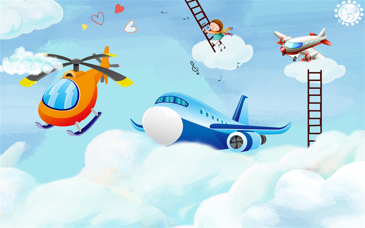 Fotobehang in de wolken