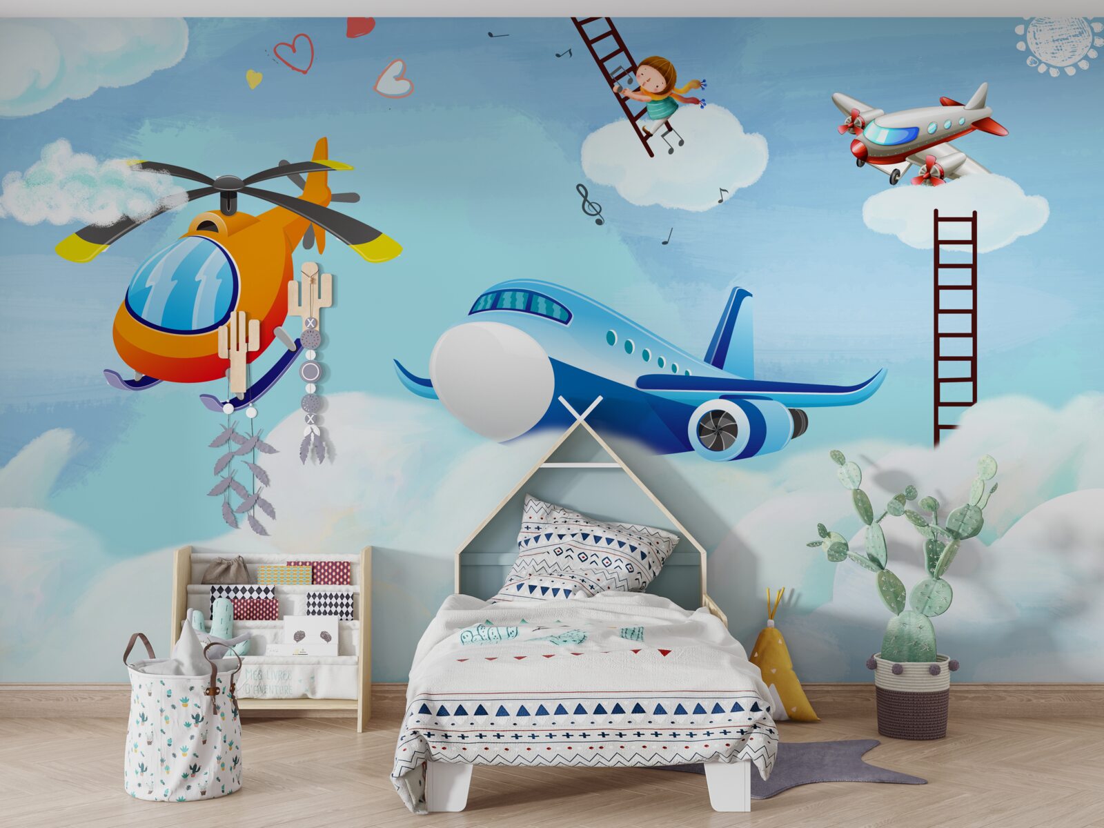 Fotobehang in de wolken