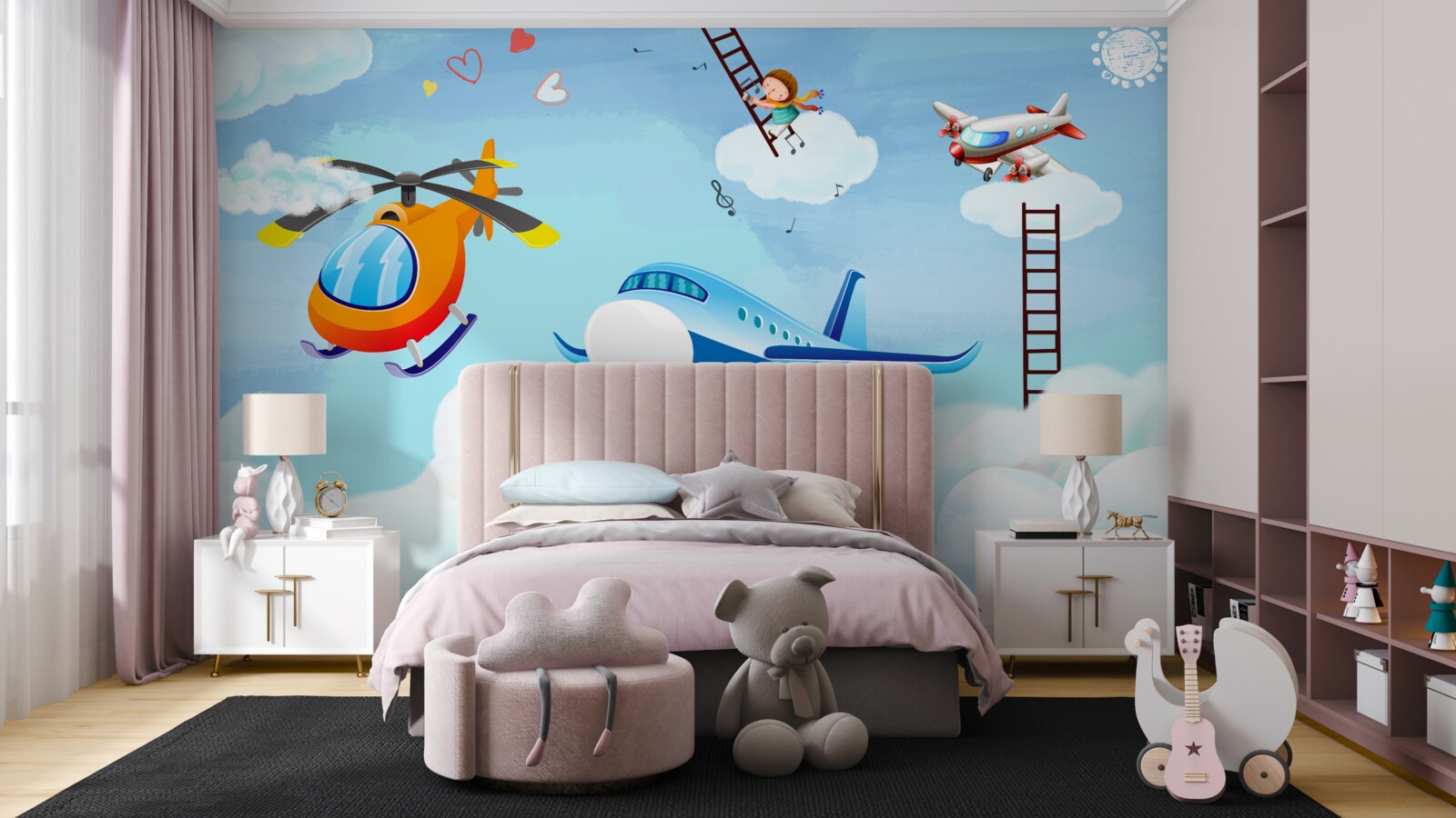 Fotobehang in de wolken