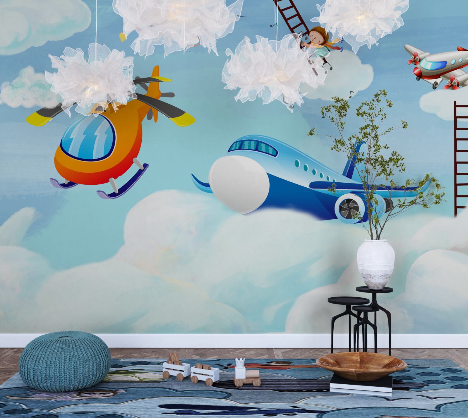 Fotobehang in de wolken