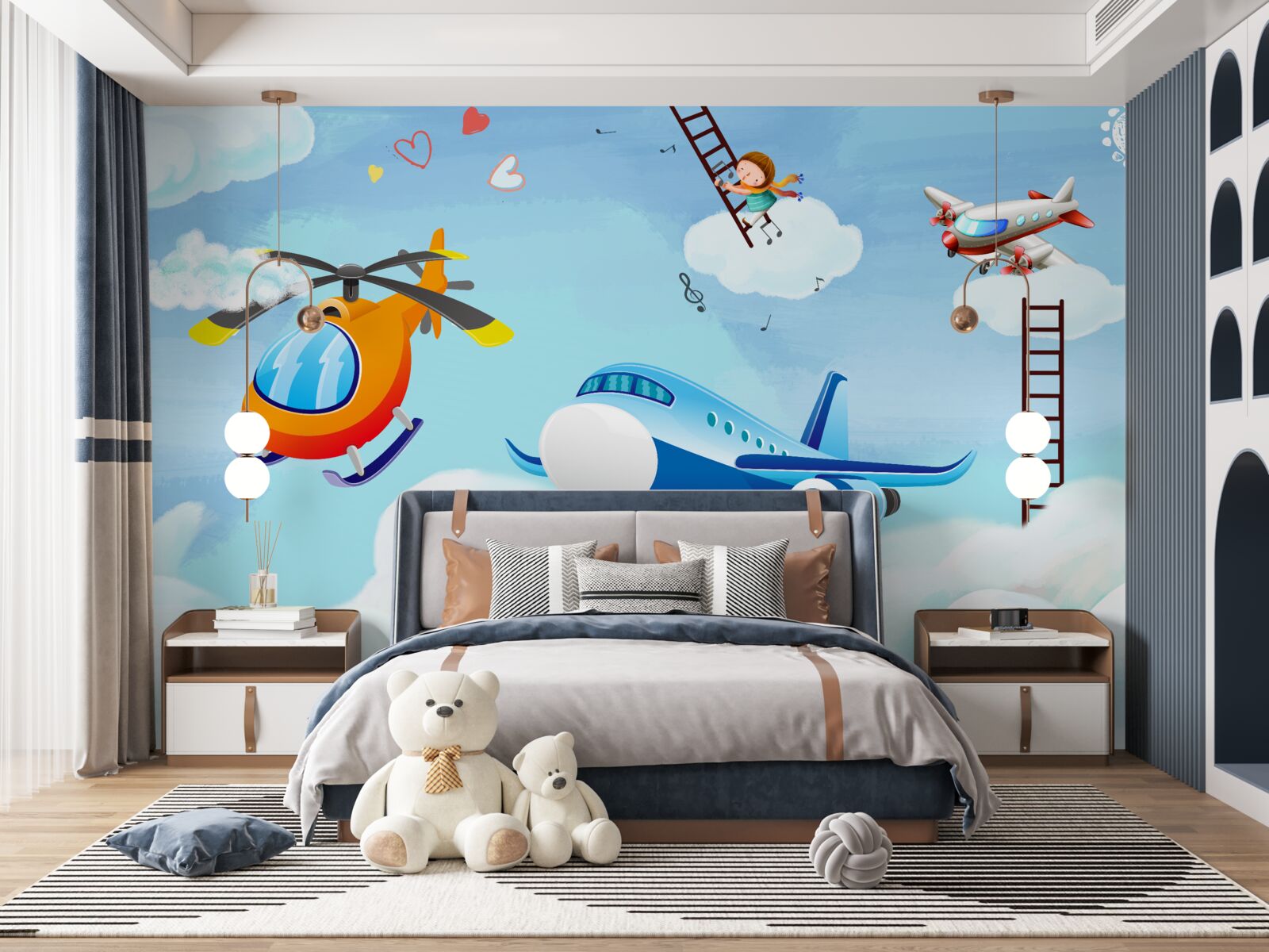 Fotobehang in de wolken