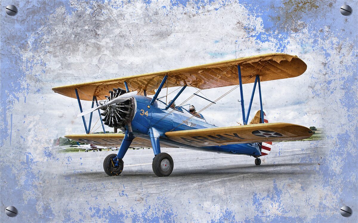 Fotobehang vliegtuig en tweedekker