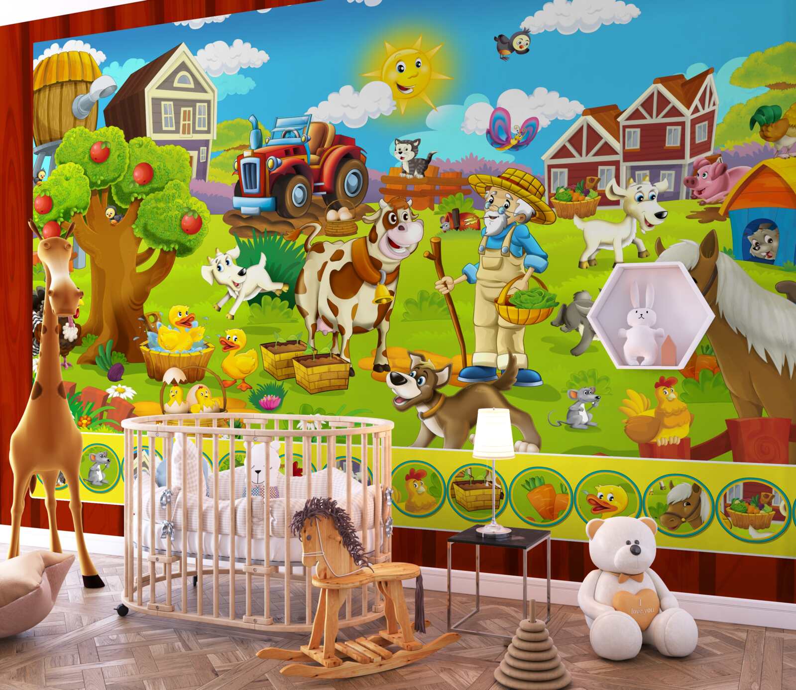 Fotobehang landbouwbedrijf