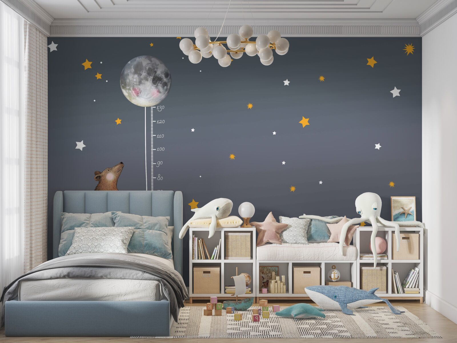 Fotobehang hemelse ruimte bezaaid met sterren