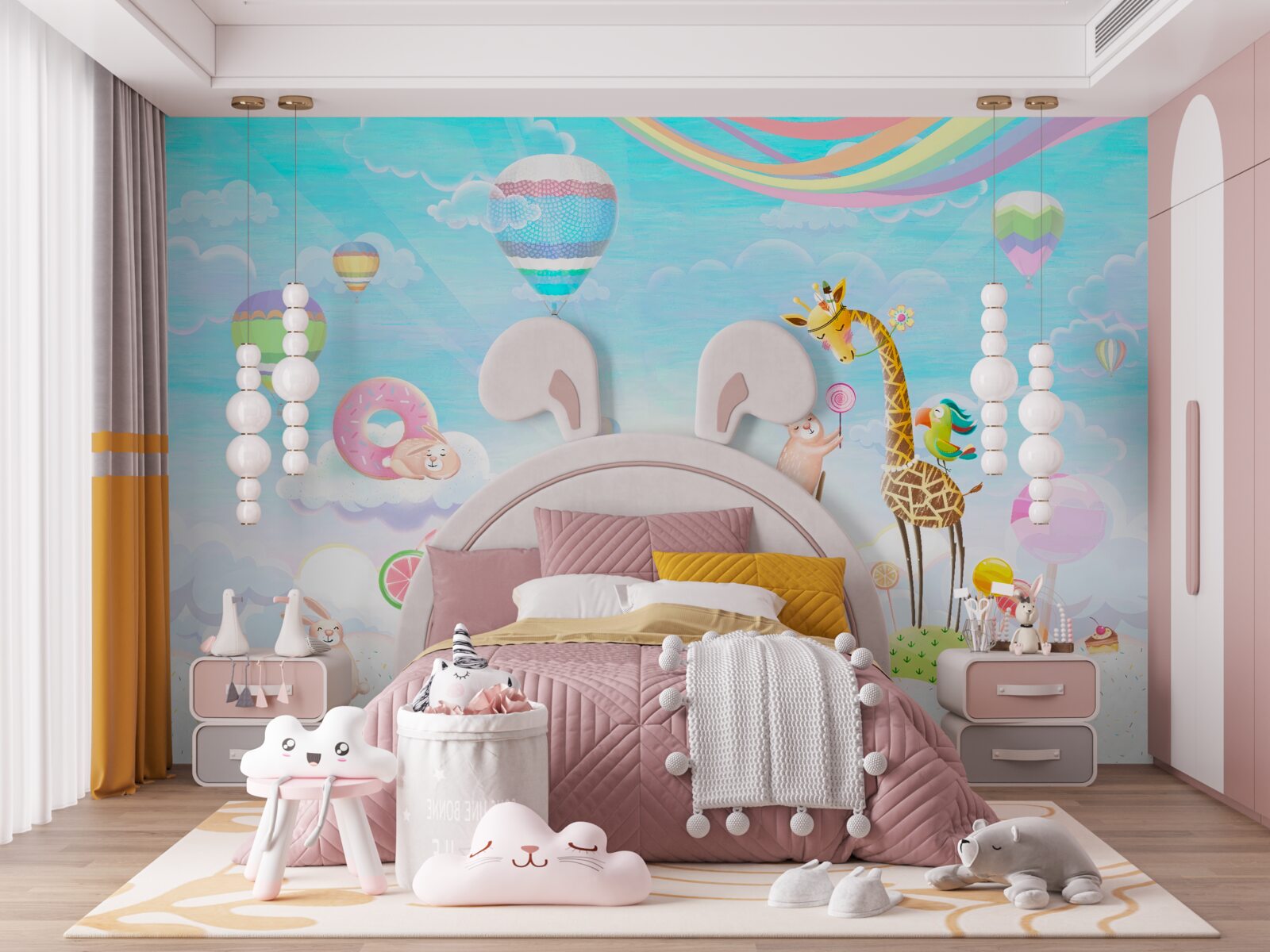 Fotobehang giraffe met giraffen