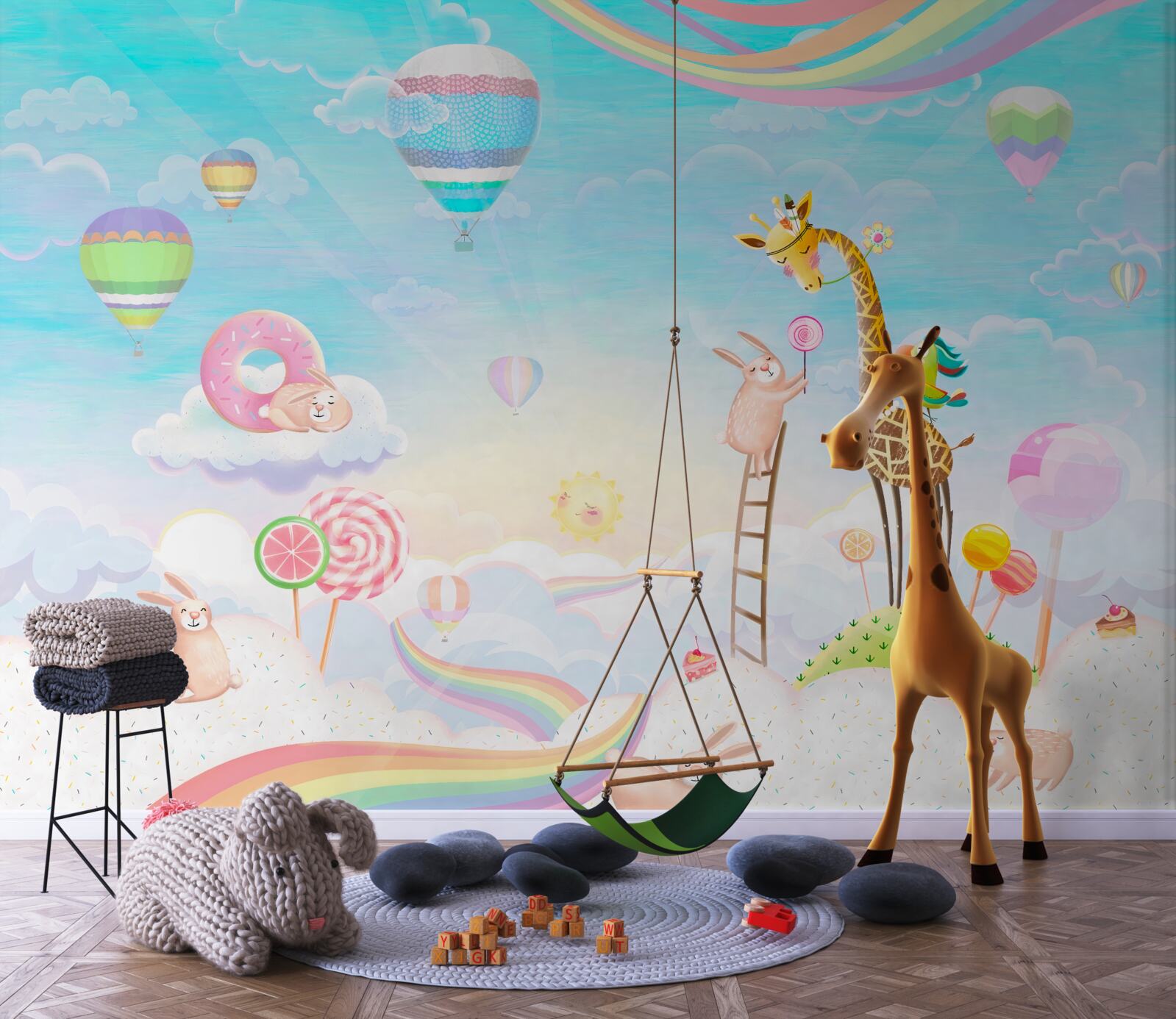 Fotobehang giraffe met giraffen