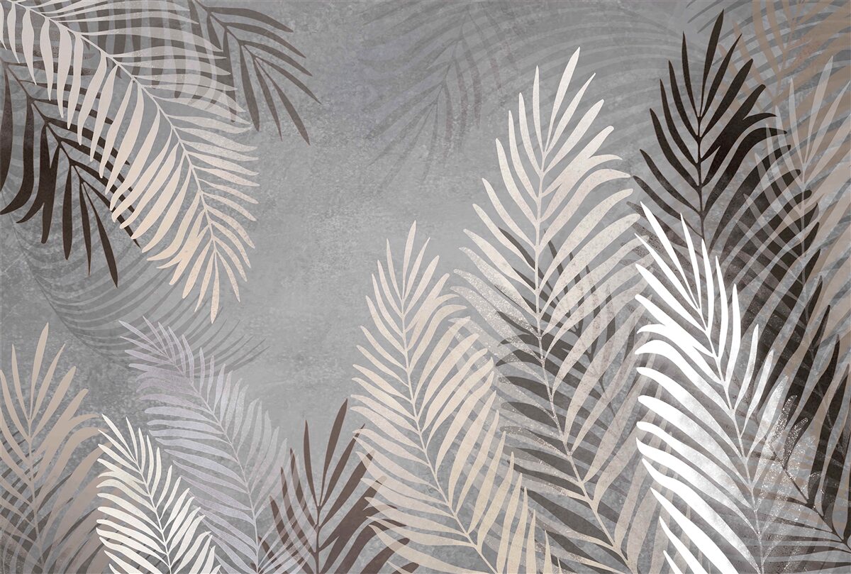 Fotobehang zachte exotische bladeren