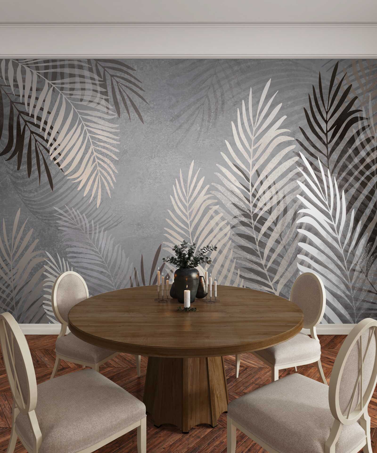 Fotobehang zachte exotische bladeren