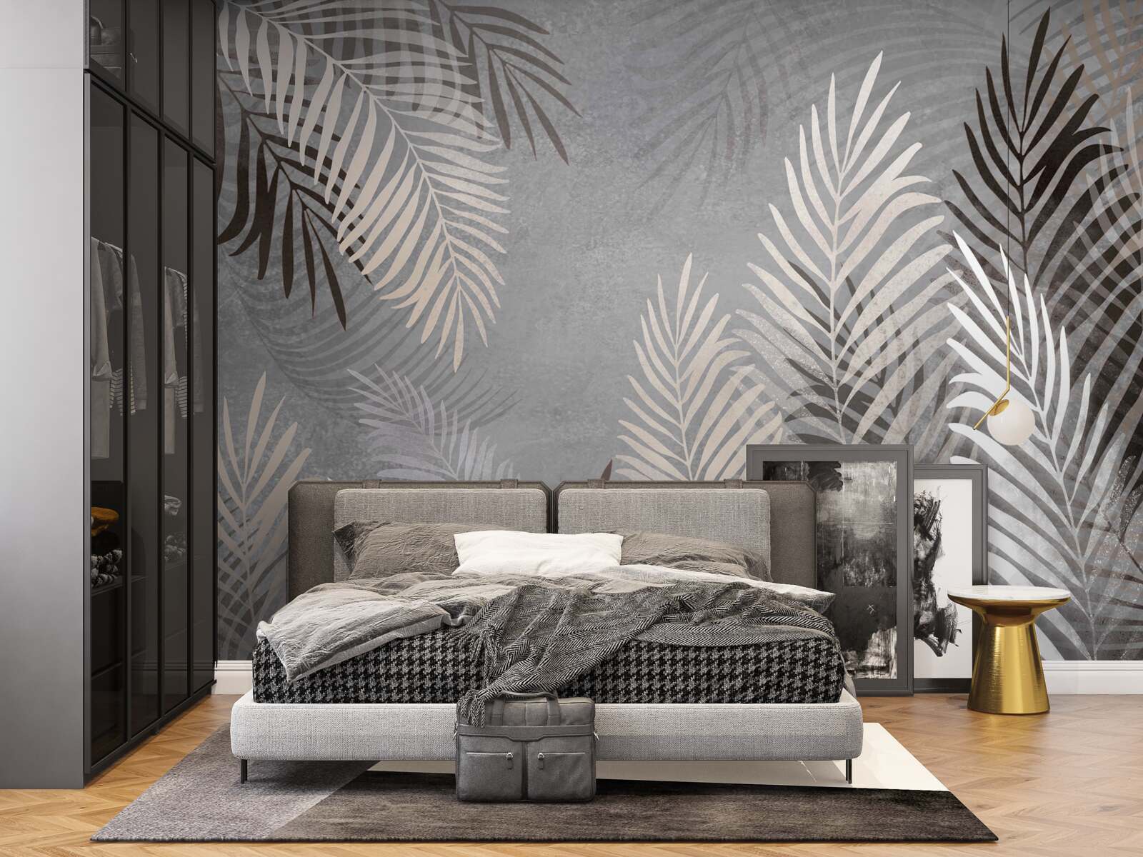 Fotobehang zachte exotische bladeren