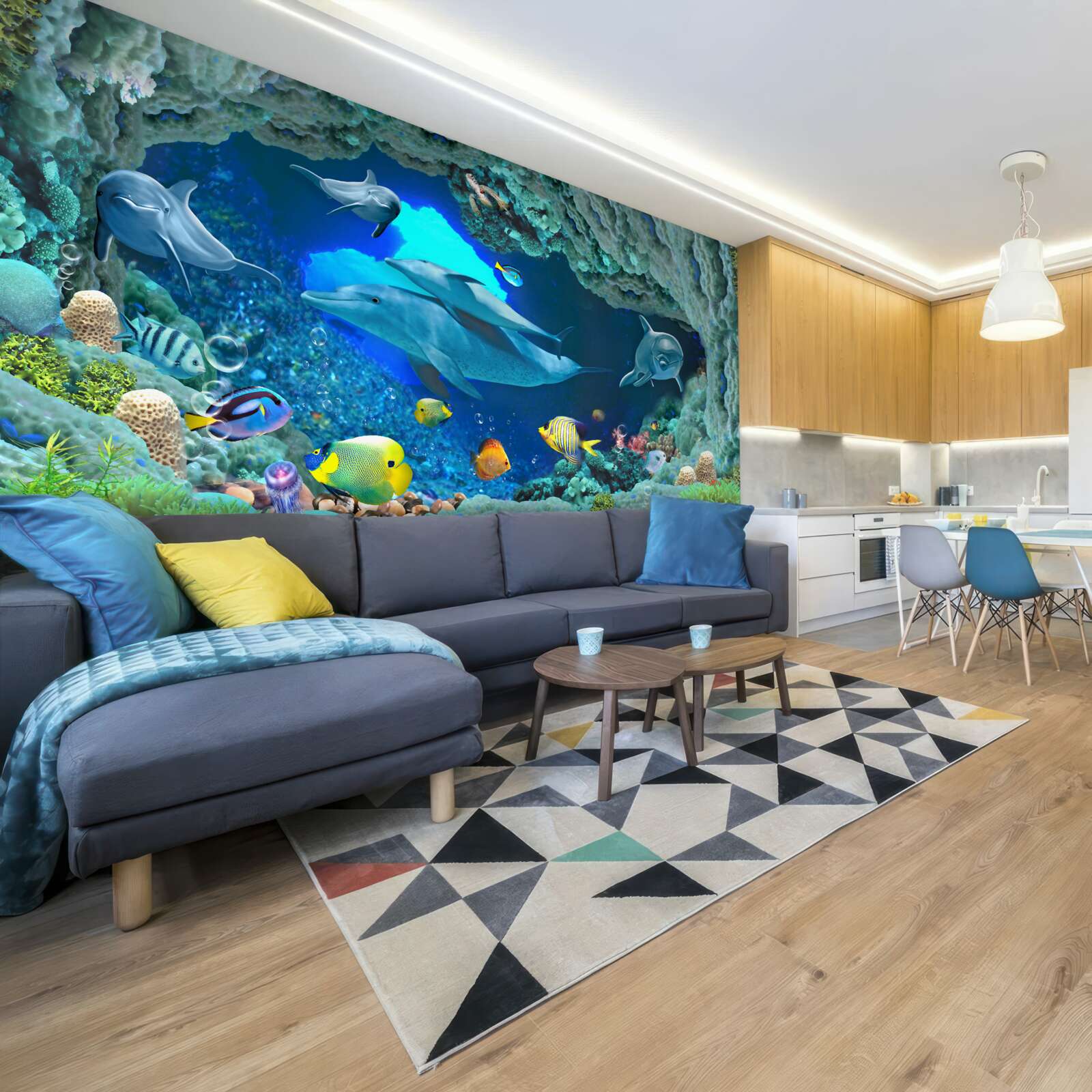 Fotobehang wand- en zoetwateraquaria