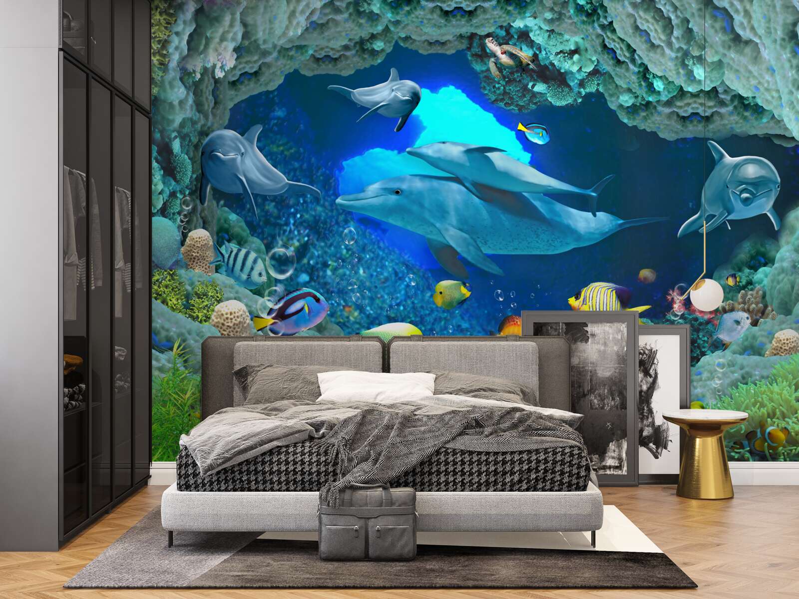 Fotobehang wand- en zoetwateraquaria