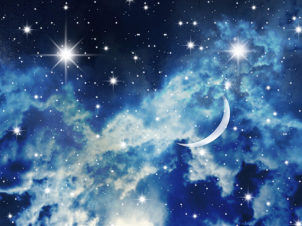 Fotobehang plafondscenario met hemel voor de slaapkamer