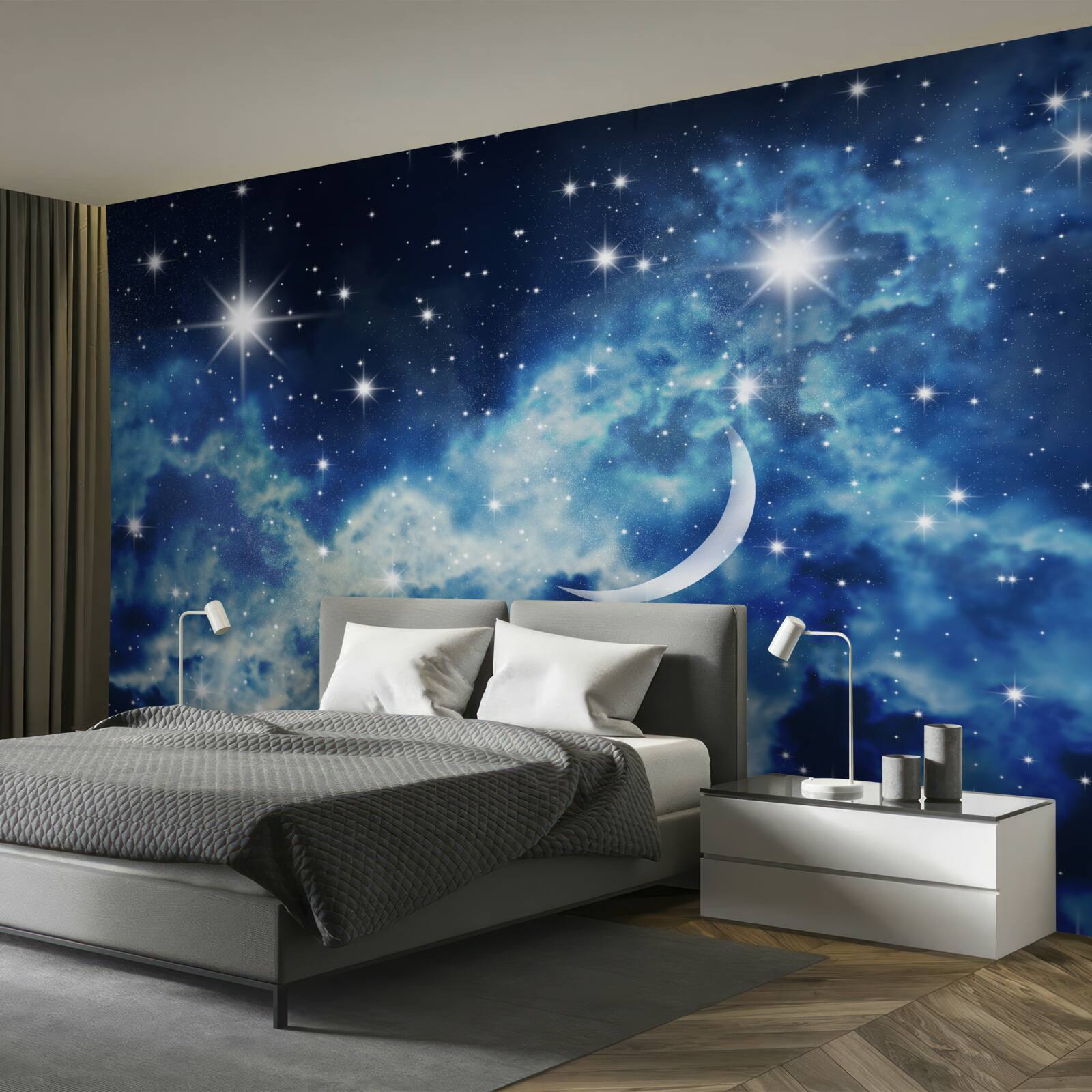 Fotobehang plafondscenario met hemel voor de slaapkamer