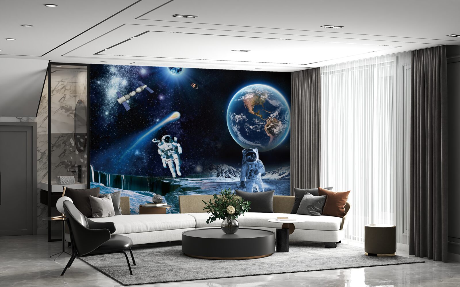 Fotobehang fresco en lucht