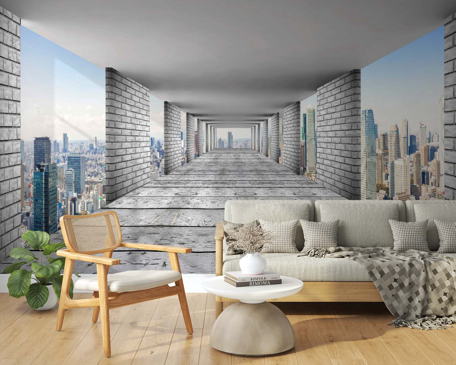 Fotobehang metro opent het panorama van de stad