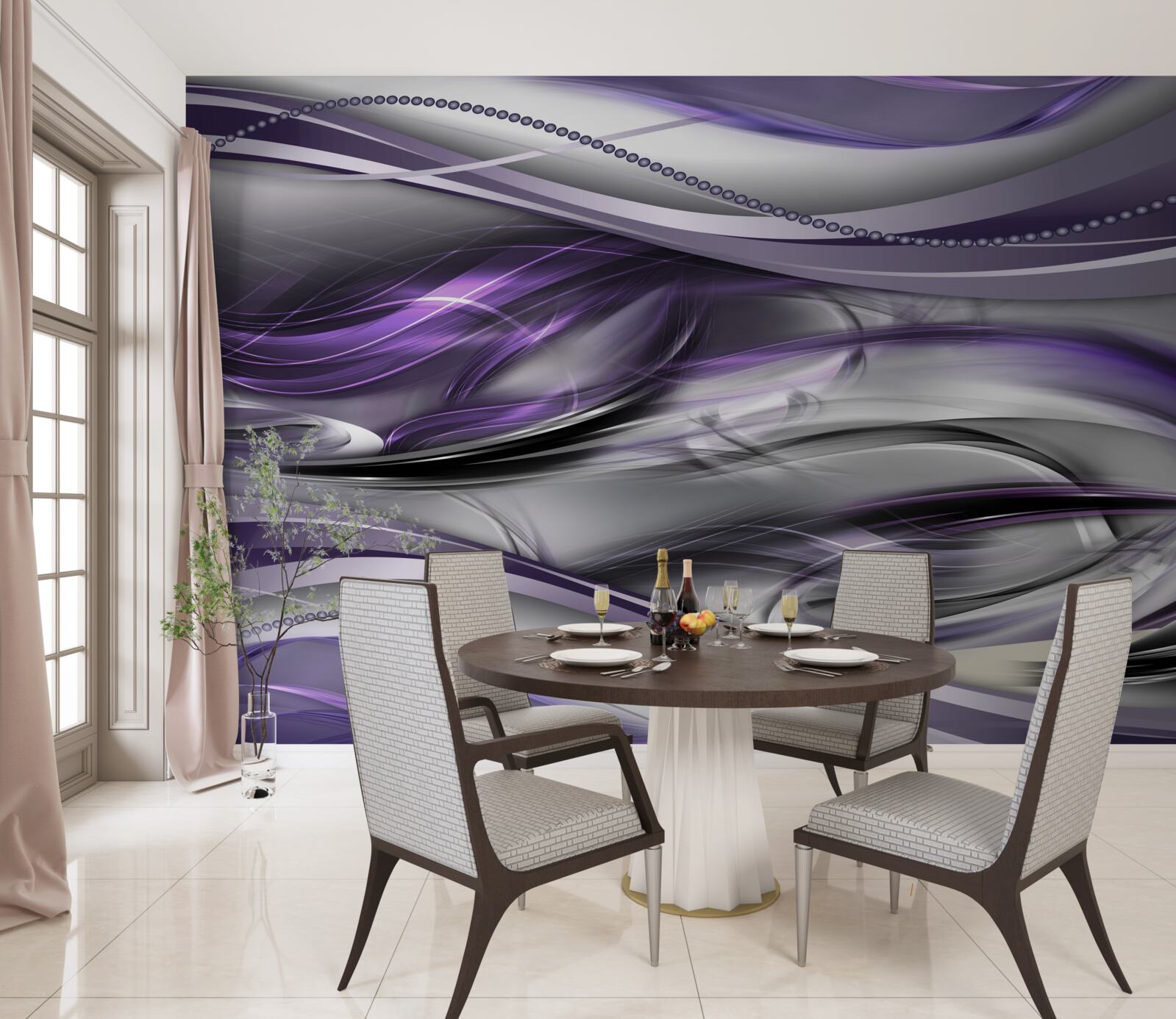 Fotobehang abstract paars beeld