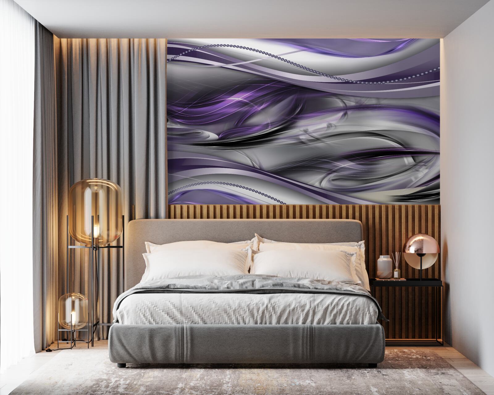 Fotobehang abstract paars beeld