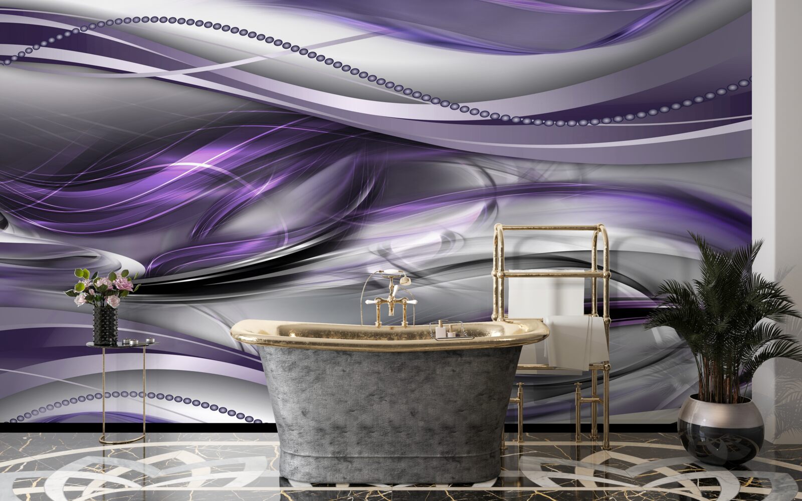 Fotobehang abstract paars beeld