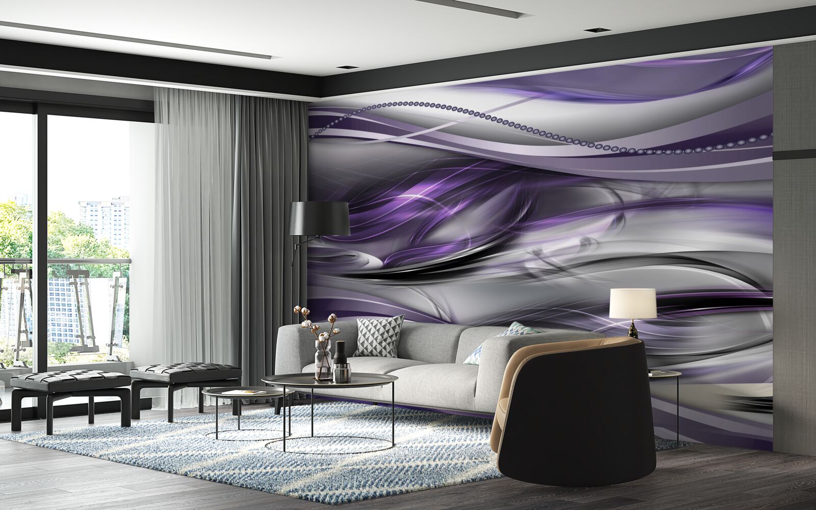 Fotobehang abstract paars beeld