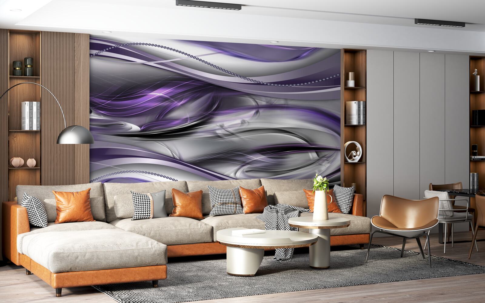 Fotobehang abstract paars beeld