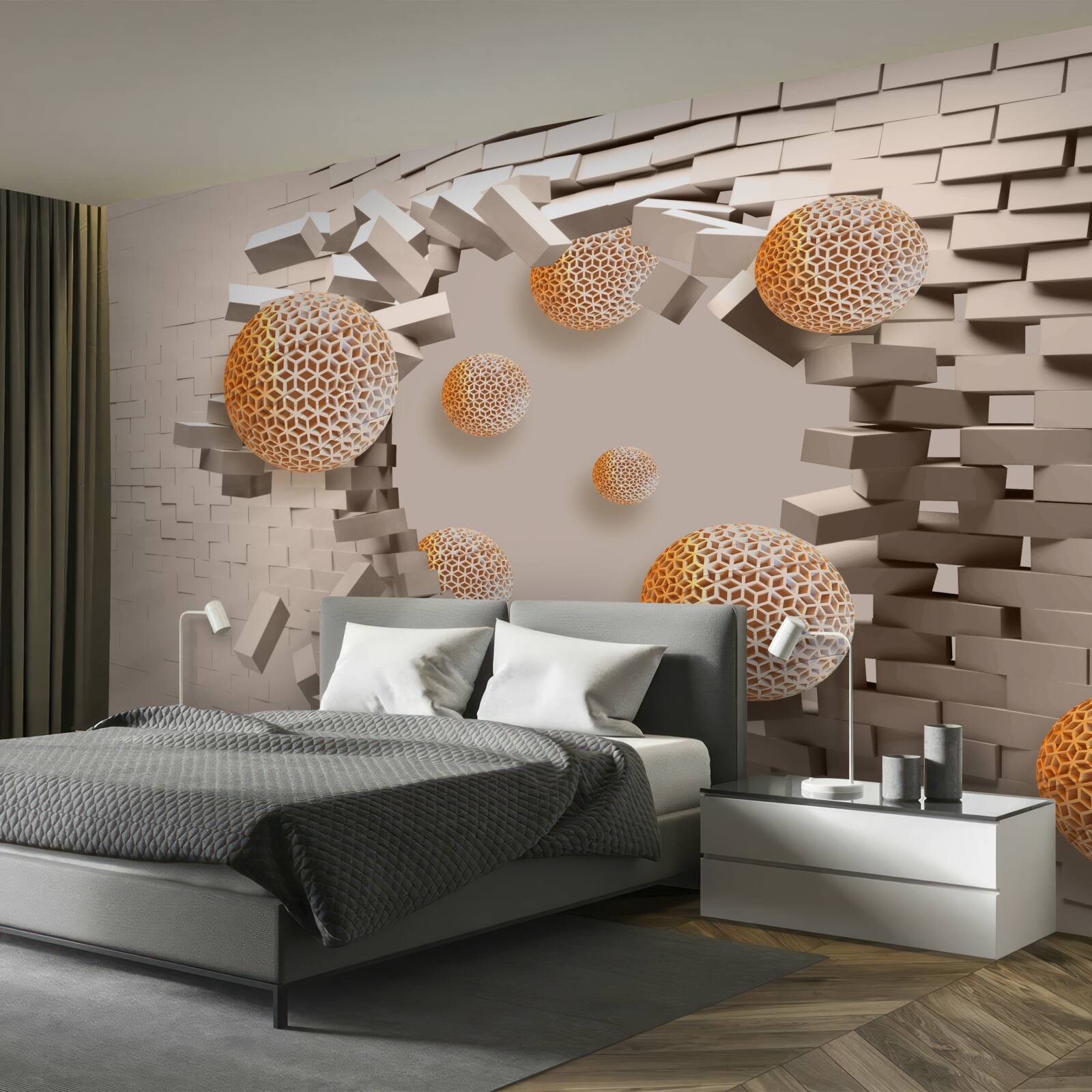 Fotobehang 3d ballen en tussenschot